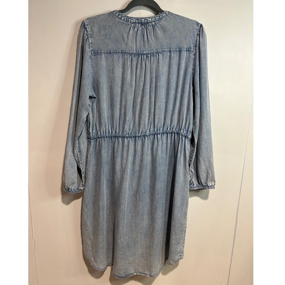 Time and Tru Women's Denim‎ Blue Chambray Shirt Dress Size Large Pockets - Picture 3 of 8